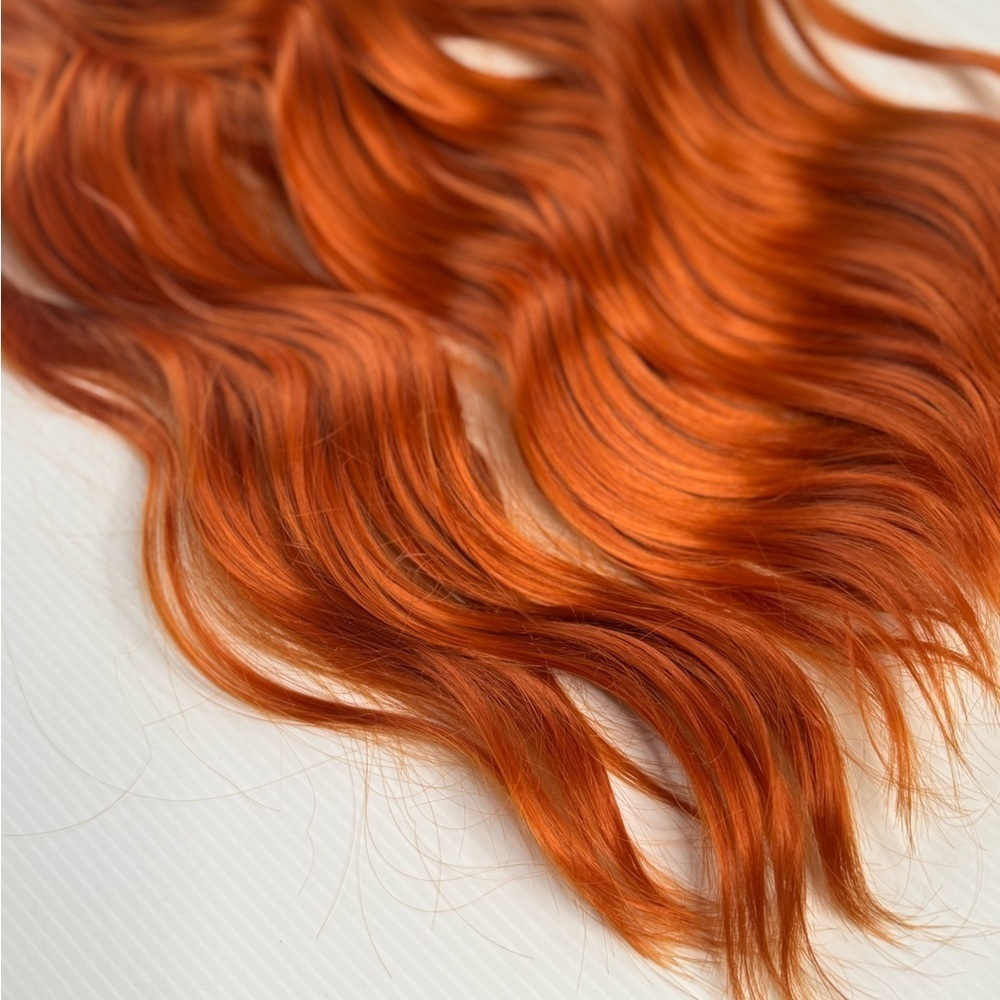 20 IN CLIP IN SET ORANGE CURLY WAVE HAIR EXTENSIONS - Picture 7 of 7